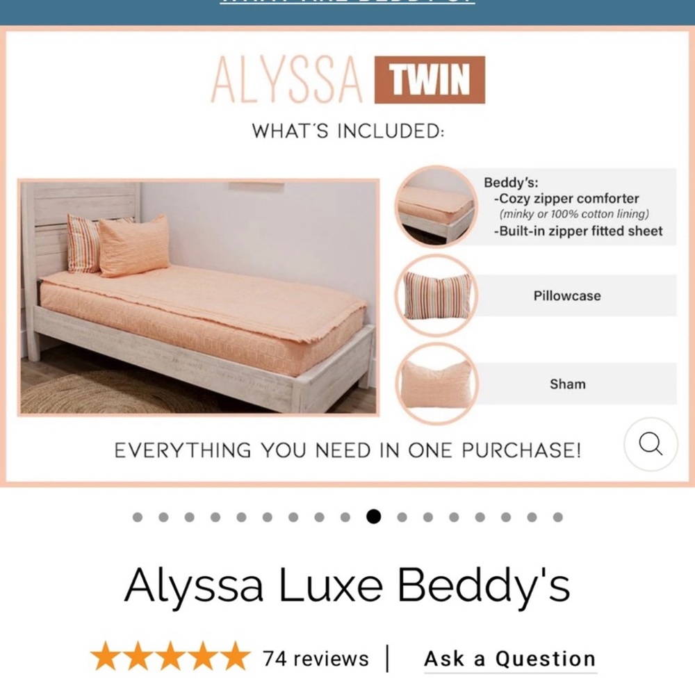 Beddys Alyssa Luxe Twin Bedding